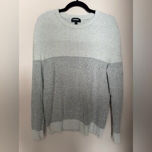 Express Two-Tone Gray Men's Crewneck Sweater